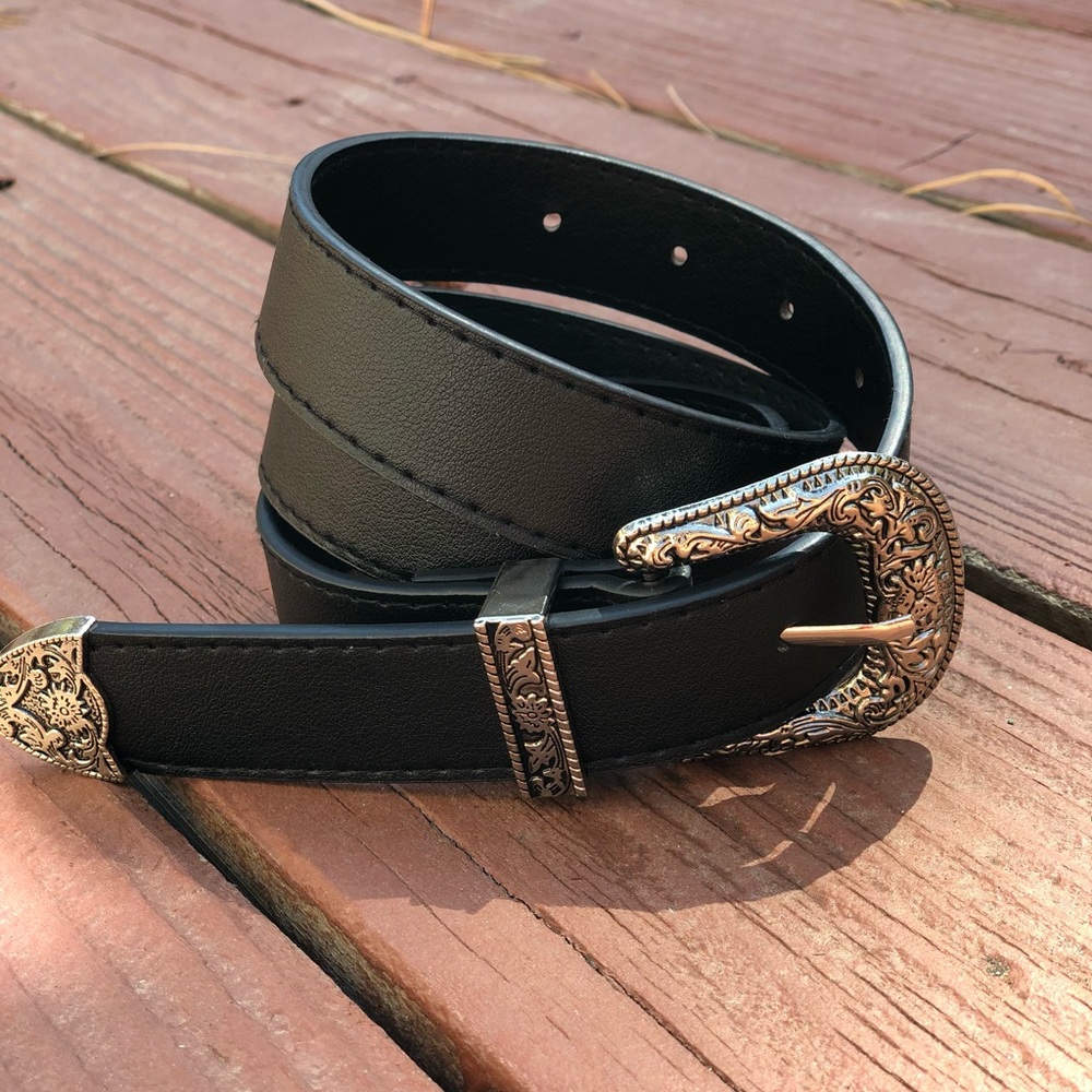 ▪️NEW Black Belt Buckle Western ▪️BEST SELLER 💥 - Picture 3 of 12